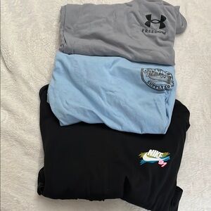 Under Armour and Nike T-Shirts - Gray, Blue, Black